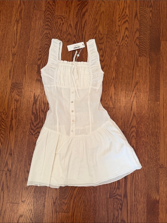 Frankie's Bikinis Dresses & Skirts - Frankie's Bikinis White Ruched Mini Dress